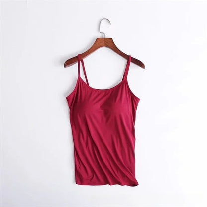 Elevate Your Summer Wardrobe with Our Stylish Solid Padded Bra Camisole Top for Women