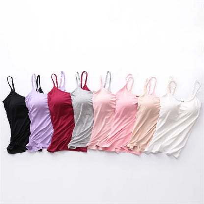 Elevate Your Summer Wardrobe with Our Stylish Solid Padded Bra Camisole Top for Women