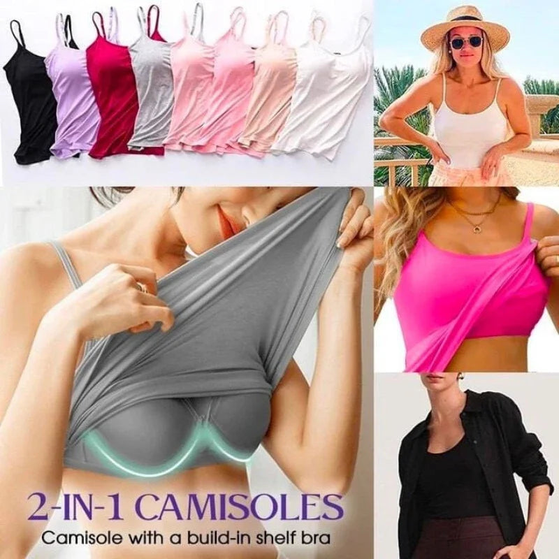 Elevate Your Summer Wardrobe with Our Stylish Solid Padded Bra Camisole Top for Women