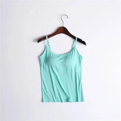 Elevate Your Summer Wardrobe with Our Stylish Solid Padded Bra Camisole Top for Women