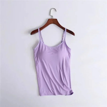 Elevate Your Summer Wardrobe with Our Stylish Solid Padded Bra Camisole Top for Women